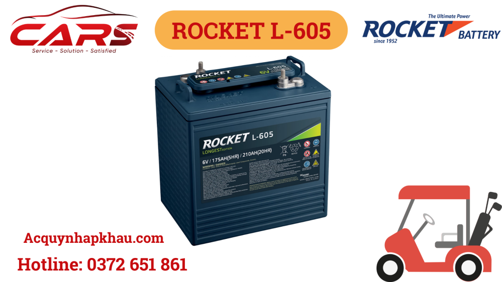 Ắc Quy Xe Golf Rocket L-605